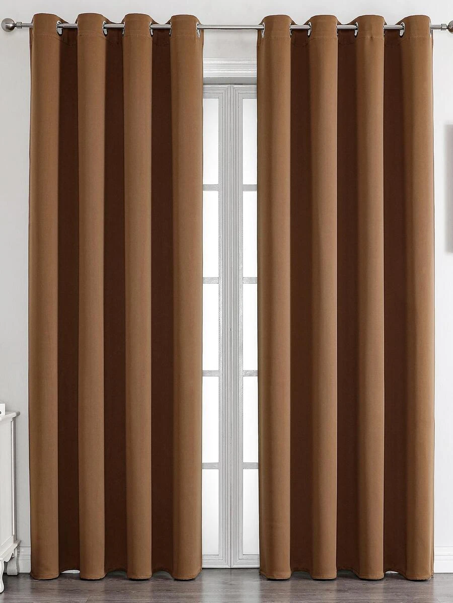 1片装遮光窗帘，采用涤纶面料，隔热保温，适用于露台推拉玻璃门、卧室/客厅，可选颜色：锈棕色、酒红色、黄棕色 - 咖啡棕 - 查看 1
