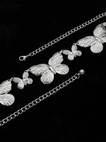 Phụ nữ bướm trang trí dây chuyền thời trang để trang trí trang phục - Bạc - Xem 4