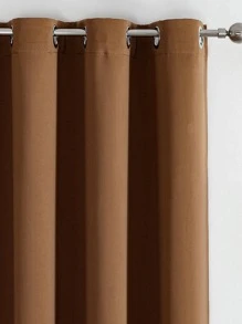 1片装遮光窗帘，采用涤纶面料，隔热保温，适用于露台推拉玻璃门、卧室/客厅，可选颜色：锈棕色、酒红色、黄棕色 - 咖啡棕 - 查看 3