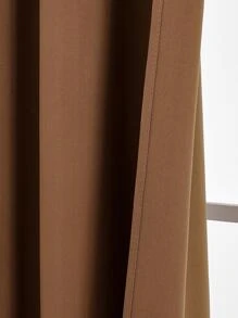 1片装遮光窗帘，采用涤纶面料，隔热保温，适用于露台推拉玻璃门、卧室/客厅，可选颜色：锈棕色、酒红色、黄棕色 - 咖啡棕 - 查看 5
