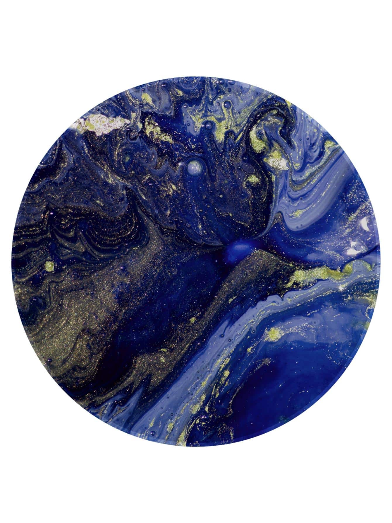 1pc Marble Pattern Table Cup Coaster, Modern Porcelain Coaster For Home - Blue - View 1