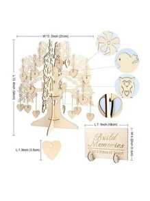 1set MDF Decoration Object, Romantic 3D Wedding Wishing Tree Design Decoration Craft For Wedding - White - View 5