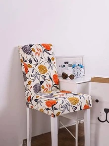 1 In Hoa Bọc Ghế Co Giãn, Bọc Ghế Ăn Polyester Cho Gia Đình - Nhiều màu - Xem 3