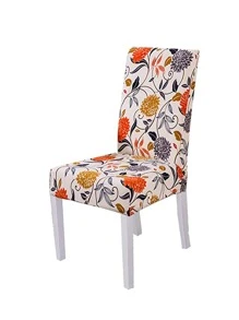1 In Hoa Bọc Ghế Co Giãn, Bọc Ghế Ăn Polyester Cho Gia Đình - Nhiều màu - Xem 4