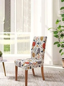 1 In Hoa Bọc Ghế Co Giãn, Bọc Ghế Ăn Polyester Cho Gia Đình - Nhiều màu - Xem 1