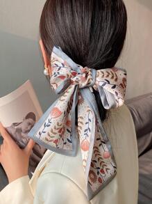 1pc Women Floral Print Fashionable Skinny Scarf For Dress Decoration Boho Valentine's Day Valentines Hair Band Turban Headband Sweatband Fall Winter Hair Accessories For Women Bows For Vacation Outfits Woman Women Bandana Soft Headwrap Valentines Gift - Multicolor - View 1