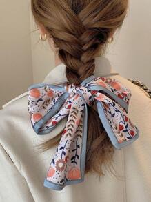 1pc Women Floral Print Fashionable Skinny Scarf For Dress Decoration Boho Valentine's Day Valentines Hair Band Turban Headband Sweatband Fall Winter Hair Accessories For Women Bows For Vacation Outfits Woman Women Bandana Soft Headwrap Valentines Gift - Multicolor - View 2