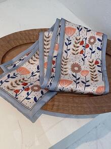 1pc Women Floral Print Fashionable Skinny Scarf For Dress Decoration Boho Valentine's Day Valentines Hair Band Turban Headband Sweatband Fall Winter Hair Accessories For Women Bows For Vacation Outfits Woman Women Bandana Soft Headwrap Valentines Gift - Multicolor - View 3