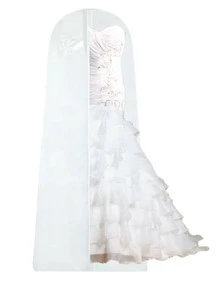 1 件装便携式新款白色无纺布礼服袋婚纱袋长裙收纳袋180cm衣服罩保护防尘学校用品大学宿舍学生衣柜收纳袋内衣/打包必需品/衣服收纳罩衣服收纳袋防尘罩衣柜收纳袋挂衣服裙子衬衫外套衣柜收纳袋