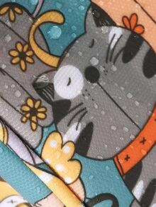 1 Túi Đựng Đồ Vệ Sinh Du Lịch Họa Tiết Mèo Hoạt Hình Dễ Thương Polyester Di Động Trang Điểm Tổ Chức Cho Du Lịch - Nhiều màu - Xem 4