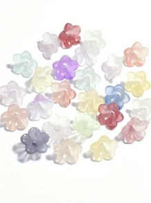 50 件/套 7 毫米時尚花卉設計 DIY 女式壓克力珠適合 DIY 珠寶製作 - 彩色 - 查看 2