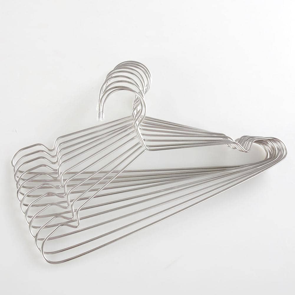 Stainless Steel Metal Clothes Hanger Wearing Rack For Household Clothes Drying - Silver - View 1