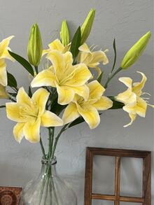 1入組塑料人造花現代婚禮假花家居裝飾