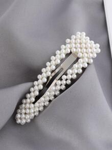 2个装女士仿珍珠装饰优雅发夹，可作发饰、学生发夹、爪夹、发卡，学习用品，珍珠发饰，头部饰品，发卡 - 彩色 - 查看 7