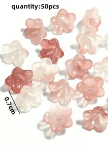 50 件/套時尚花卉設計 DIY 女式壓克力珠用於珠寶製作
