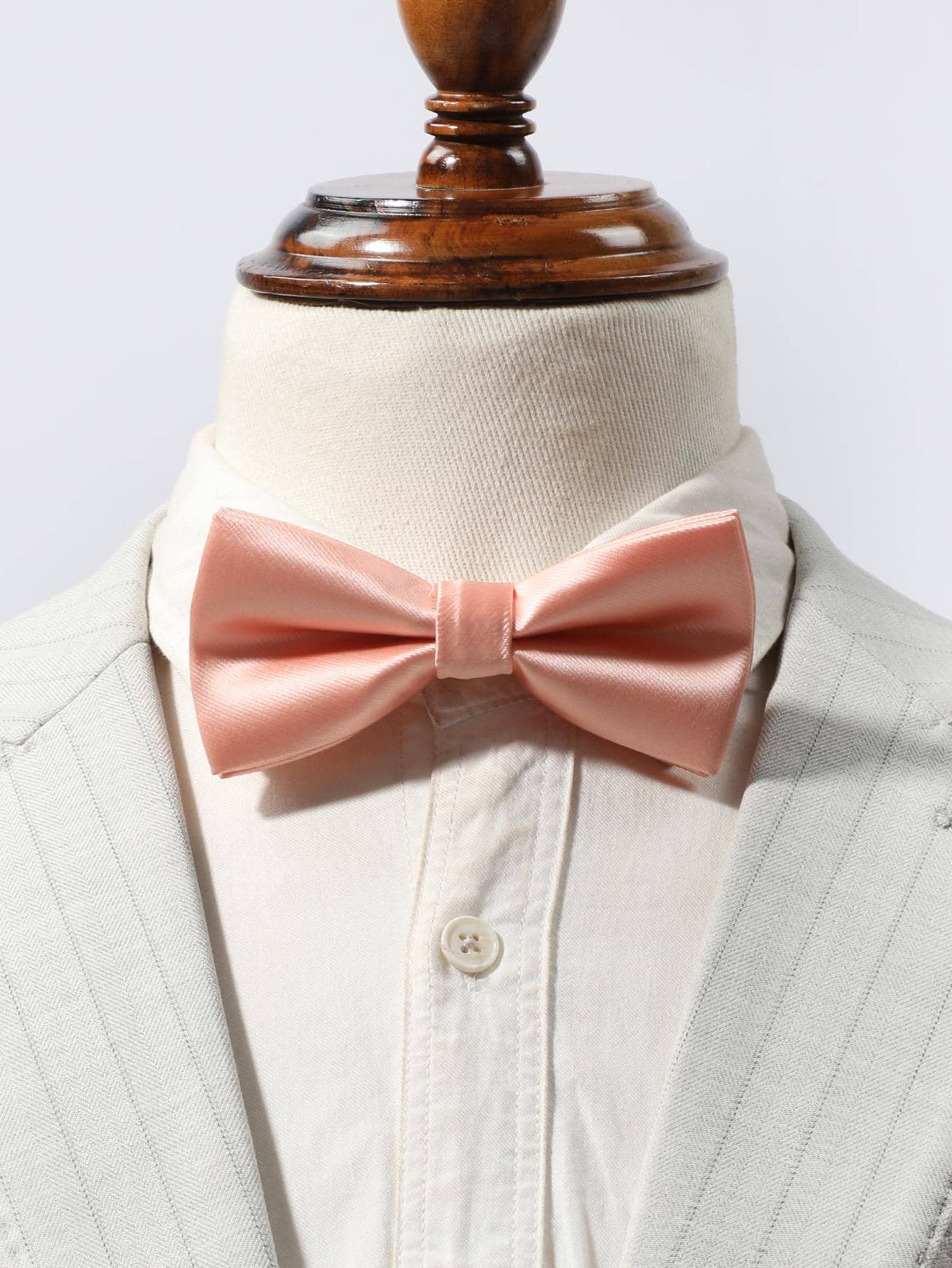 男士素色極簡領結 - 淺粉色 - 查看 1