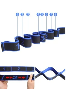 1pc Number Pattern Yoga Resistance Band - Blue - View 2