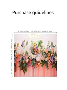 1入組花朵圖案淋浴現代滌綸防水浴簾 - 彩色 - 查看 3