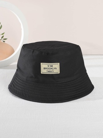 兒童字母貼布防曬漁夫帽