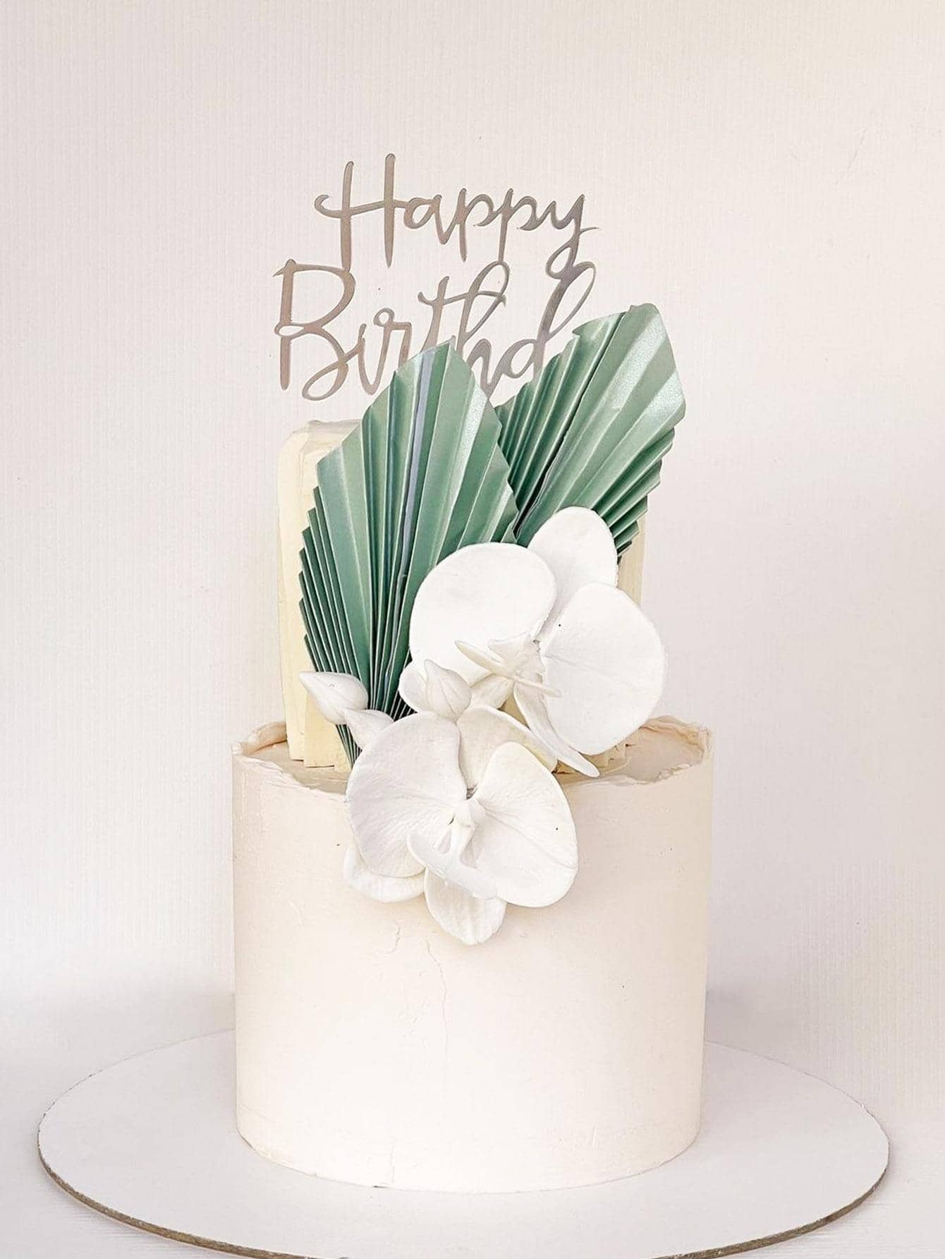 1入組PMMA蛋糕裝飾現代字母圖形裝飾傢居裝飾生日派對 - 銀色 - 查看 1