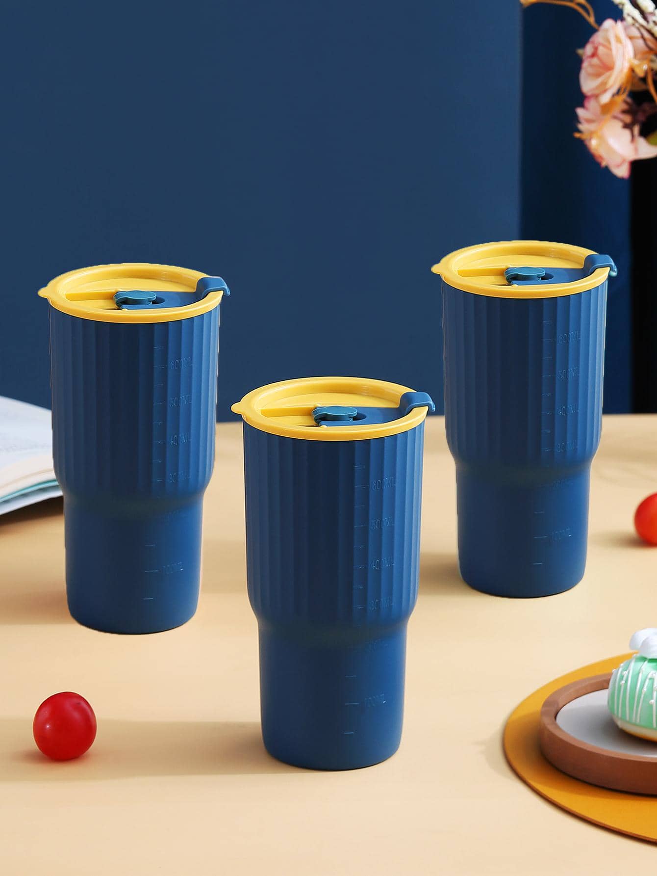 WORTHBUY 1 Miếng 650 ML Nhựa Con Lật đật Với Nắp , Du lịch xách tay Chai Đối với Nước Nước ép Nước uống