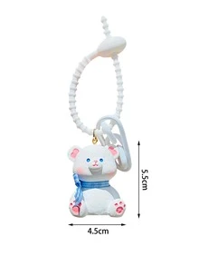 1只pvc卡通人物鑰匙扣,適用於汽車鑰匙、背包、情侶禮物 - 白色 - 查看 2