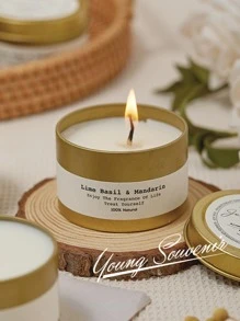 1支蠟蠟燭香味現代家居蠟燭婚禮派對 - 金色 - 查看 1