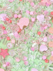 1入組時尚塑膠心和花和蝴蝶結DIY珠子適合女士DIY首飾製作 - 粉色 - 查看 3