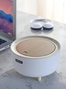 1 Thùng Rác Tròn Để Bàn, Thùng Rác Nhựa Hiện Đại Cho Gia Đình - Màu Khaki - Xem 4