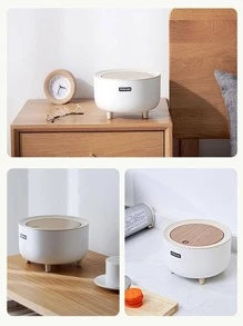 1 Thùng Rác Tròn Để Bàn, Thùng Rác Nhựa Hiện Đại Cho Gia Đình - Màu Khaki - Xem 2