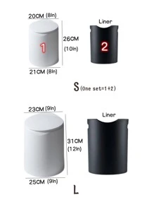 1入組素色桌面垃圾桶現代家用帶蓋塑料垃圾桶 - 粉色 - 查看 6