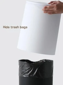 1入組素色桌面垃圾桶現代家用帶蓋塑料垃圾桶 - 粉色 - 查看 3