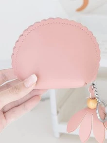 1pc Women Flower & Coin Purse Charm Fashionable Keychain For Daily Life - Multicolor - View 2