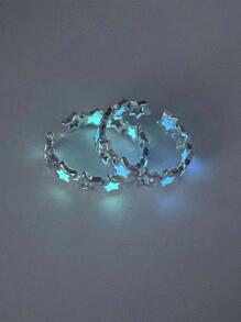 時尚流行男士不銹鋼簡約圈形耳環，適合珠寶禮物和時尚外觀 - 銀色 - 查看 12