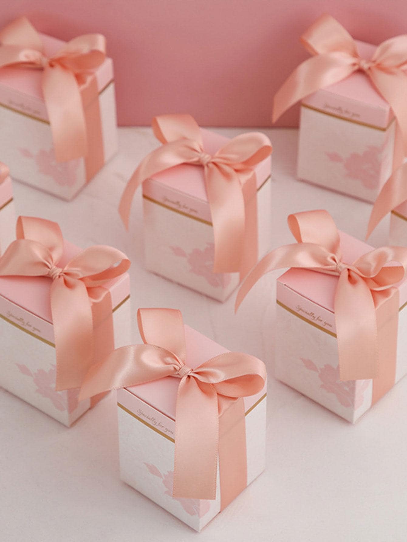 1pc Bow Decor Gift Box - Pink - View 1