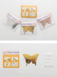 12 piezas PVC con mariposa creativo adhesivo impermeable con mariposa 3D Pegatina de pared para fiesta Decoración mural - Oro rosa - Ver 3