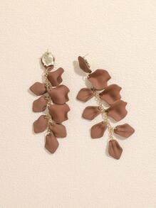 花瓣耳墜 - 棕色 - 查看 3