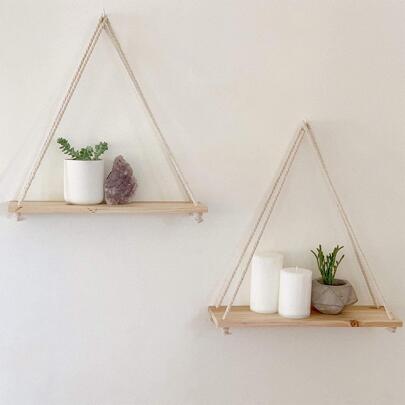 1 szt. Minimalistyczna makrama ścienna, boho tkanina ręcznie tkana deska do przechowywania gobelin wiszący półka projekt wisząca dekoracja do dekoracji domu, wystrój domu, wystrój pokoju, wystrój ściany