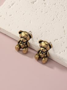 1 Đôi Thời Trang Hợp Kim Kẽm Hình Gấu Trang Trí Bông Tai Nữ Trang Trí Hàng Ngày - Nhiều màu - Xem 1