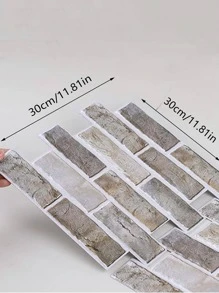 1pc Brick Pattern Wall Paper, Modern PVC Self Adhesive Wall Sticker For Home Decor - Multicolor - View 4