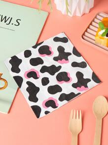 24入組/套奶牛圖案一次性餐巾現代紙質一次性餐巾紙適合派對、假日 - 彩色 - 查看 2