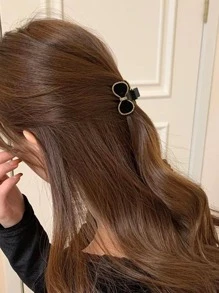 2pcs Women Rhinestone & Bow Decor Fashion Hair Claw For Hair Decoration Party Valentine's Day Valentines Claw Clips Hair Clips Hair Jaw Clip Hair Clamps Hair Clutch Hair Catcher Clip, School Stuff, College Fall Winter Hair Accessories For Women For Vacation Outfits Woman Valentines Gift