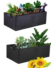 1pc Plain Plant Grow Bag - Black - View 2