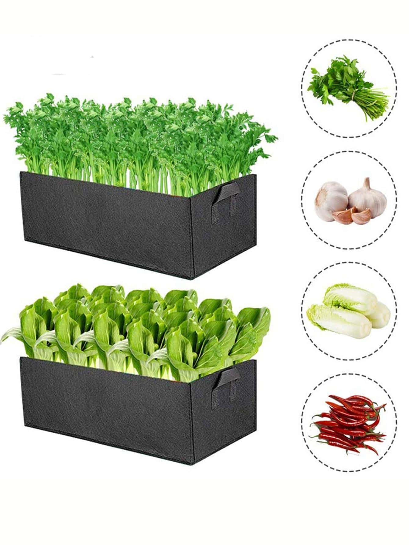1pc Plain Plant Grow Bag - Black - View 1