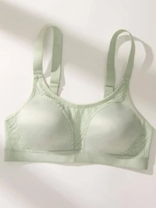 WINGSLOVE Solid Wireless Sports Bra - Mint Green - View 7