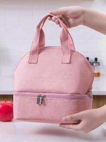 1個大容量菊花Bento袋，可重複使用的可愛手提午餐盒，適用於校園的青少年和工人，教室、食堂、返校季、不漏水的辦公室工作午餐袋，適用於旅行、學校、野餐、兒童保溫午餐袋，可重複使用的防漏午餐盒，雙層保溫保冷的辦公室、學校、旅行、露營用冷藏袋，女士午餐袋，兒童午餐袋，男士午餐袋，成人午餐袋，學校午餐袋，教師收納袋，教室收納袋，班級組織袋。 - 粉色 - 查看 4