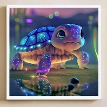 1套烏龜圖案DIY鑽石畫無框現代PMMA DIY鑽石畫家居裝飾 - 彩色 - 查看 1