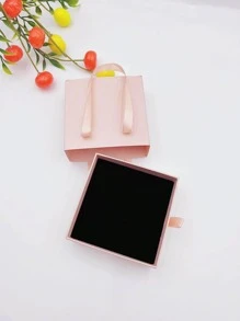 1入紙質珠寶盒,極簡實色珠寶收納盒,家居用品,情人節禮物