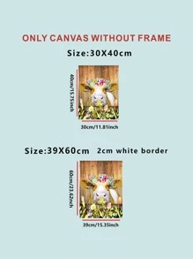 1入組牛圖案無框畫現代合成纖維牆壁藝術畫適用於家居牆壁裝飾 - 彩色 - 查看 4