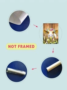 1入組牛圖案無框畫現代合成纖維牆壁藝術畫適用於家居牆壁裝飾 - 彩色 - 查看 5